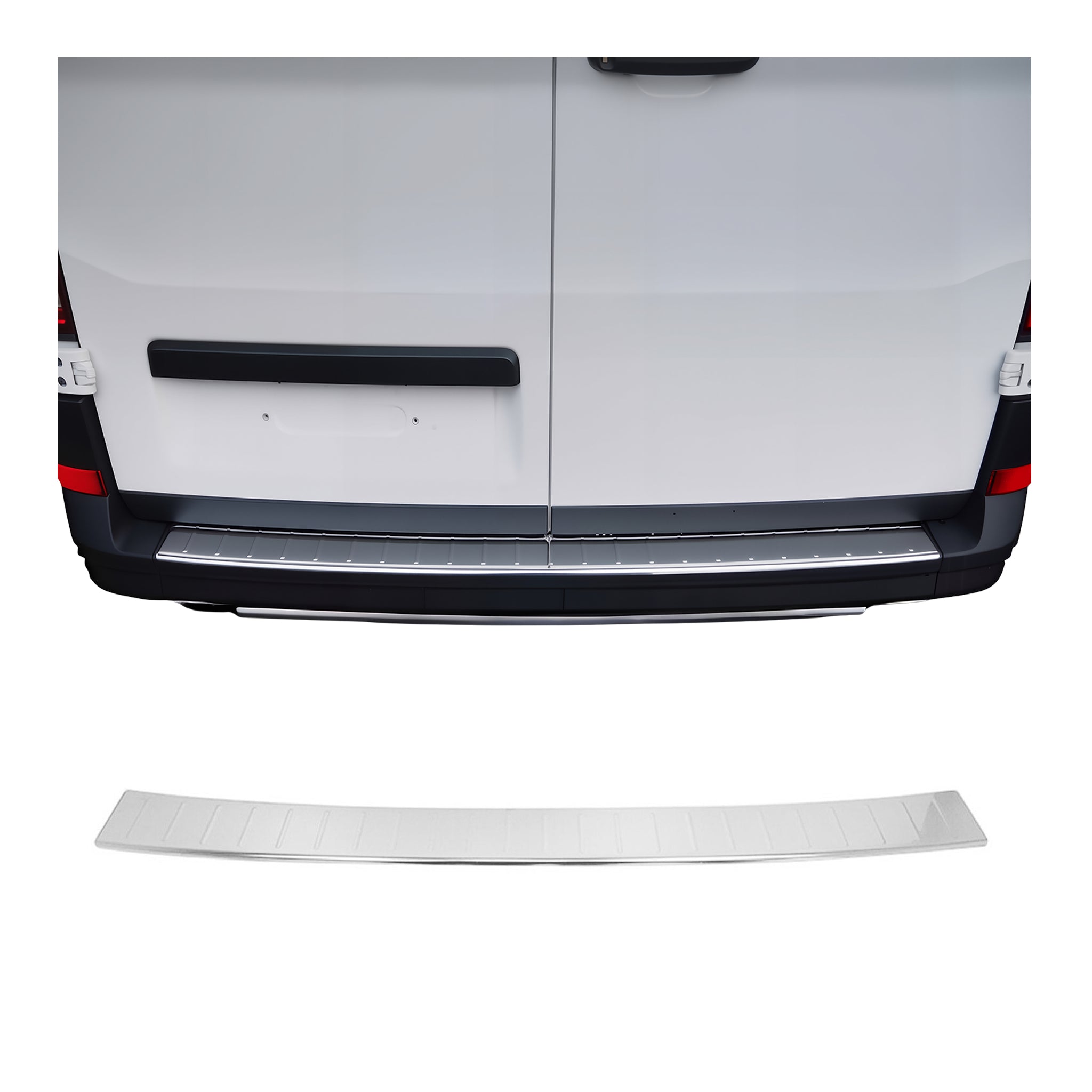 Protector de Parachoques Trasero para VW Crafter 2017-2026 Plata Brillante Acero