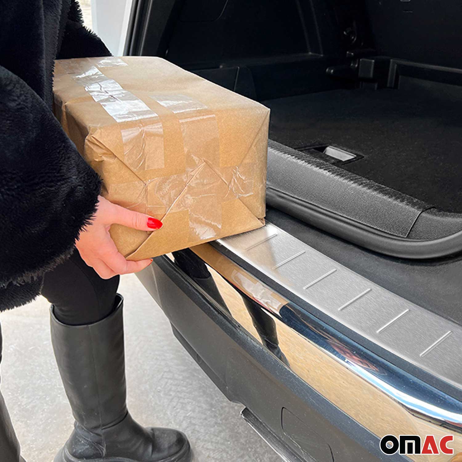 Protector de Parachoques Trasero para Audi Q5 FY 2017-2023 cepillado Acero