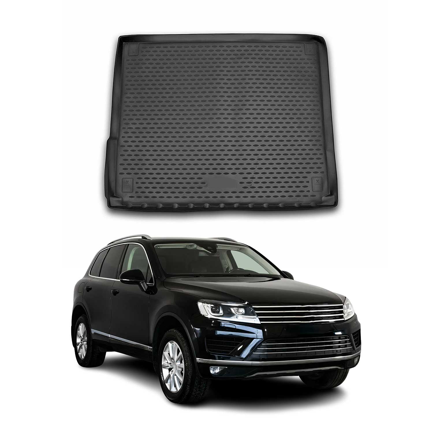 OMAC Bandeja Maletero Alfombrilla para VW Touareg 2014-2018 Negro Goma TPE 1Pza