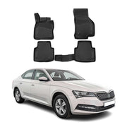 OMAC Alfombrillas De Coche para Skoda Superb 2015-2021 Negro Goma TPE 4Pza