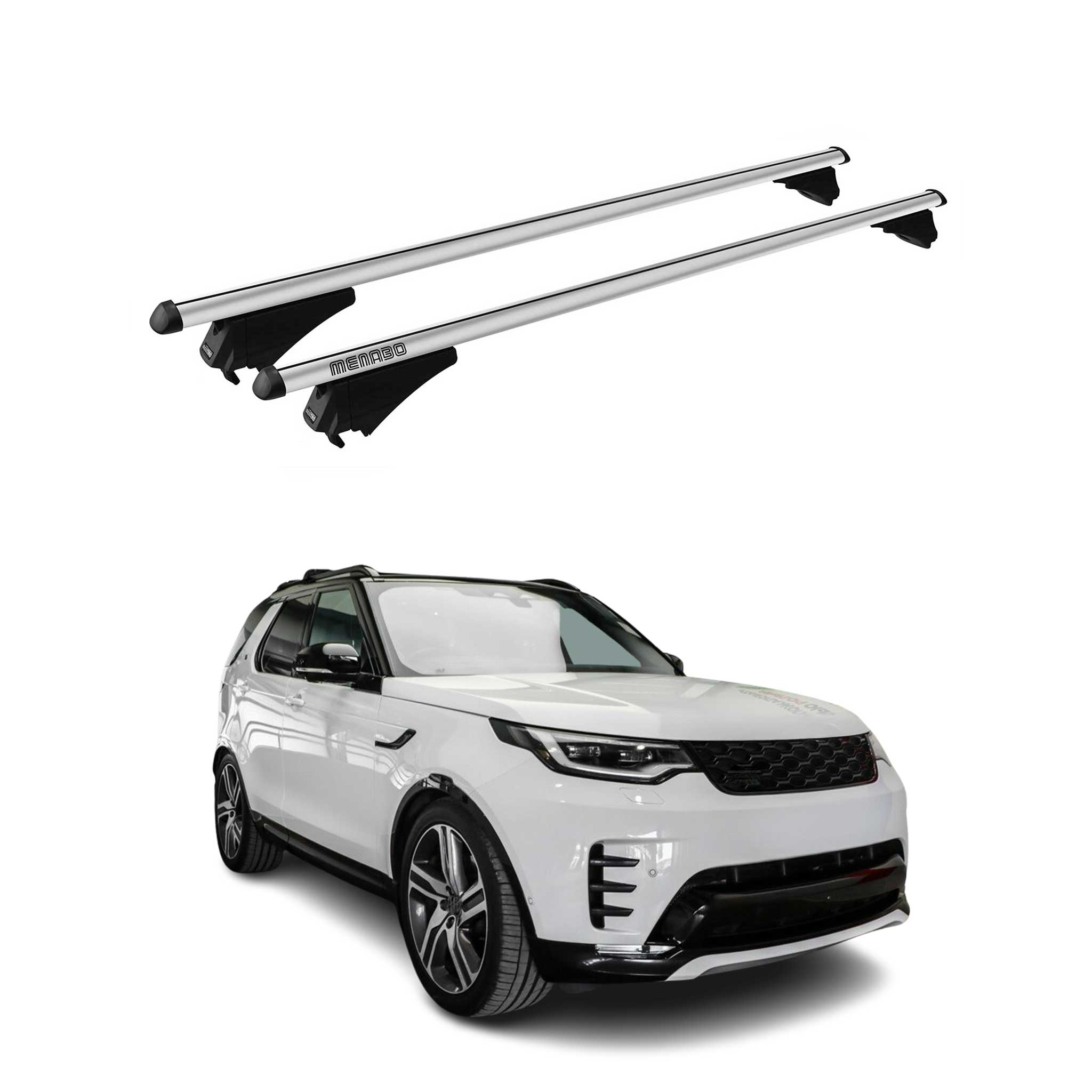 Menabo Barras de Techo Coche Baca para Land Rover Discovery 5 L462 2017-26 Gris