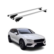 Menabo Barras de Techo Coche Baca para Volvo V60 Cross Country 2015-2019 Gris