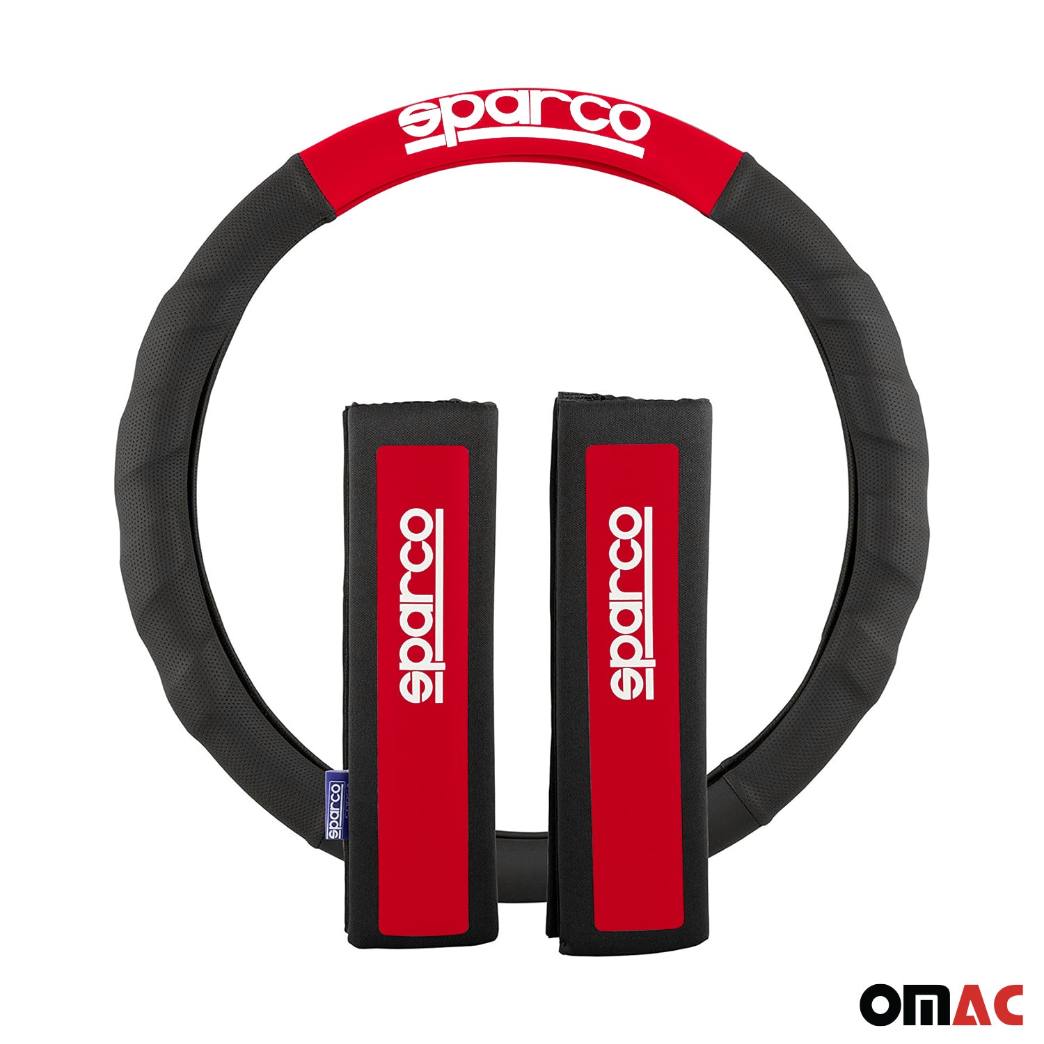 Sparco Cubierta de Para Volante de Automóvil Universal Negro Rojo