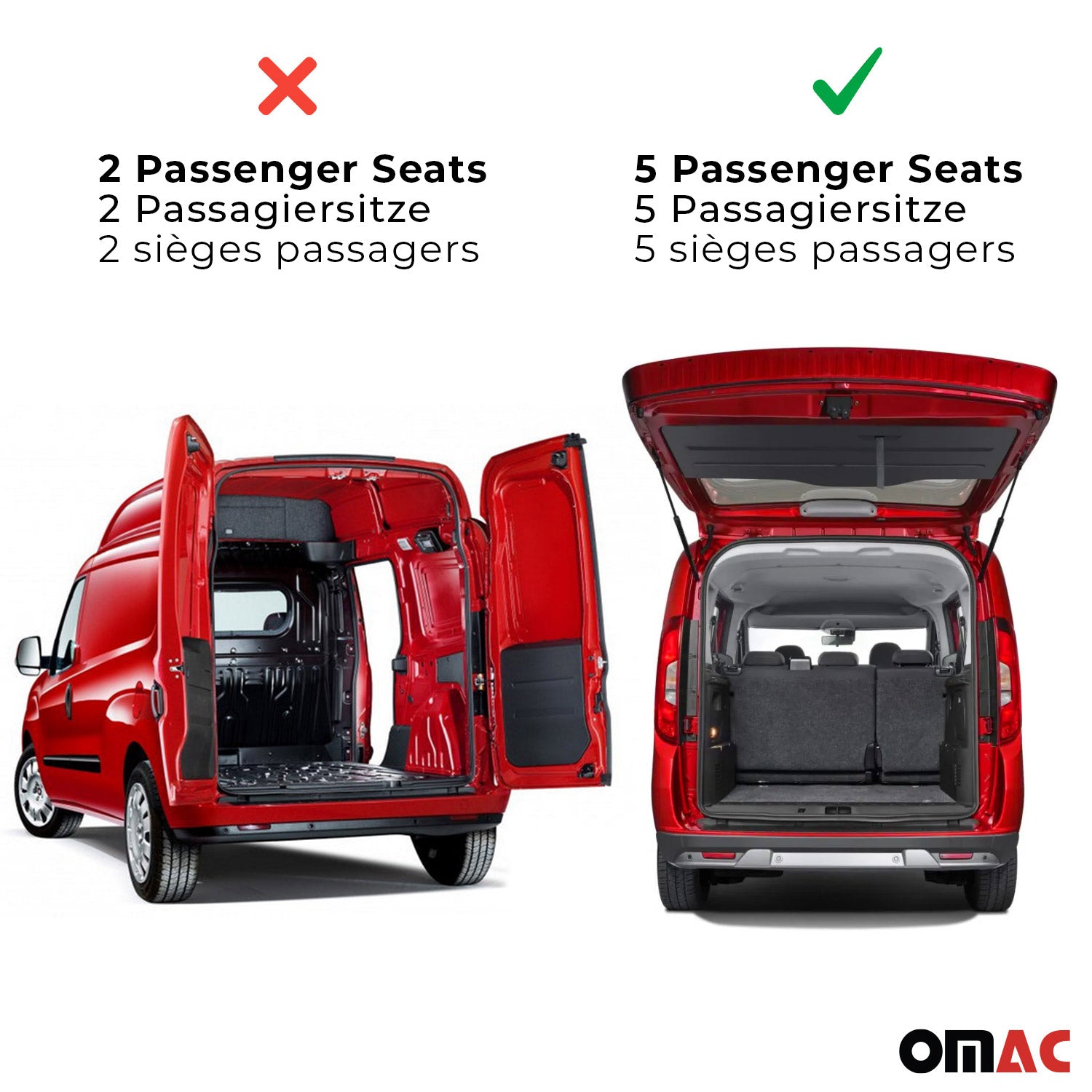 OMAC Premium Alfombrillas De Coche para Peugeot Rifter 2018-2024 TPE Goma 3x