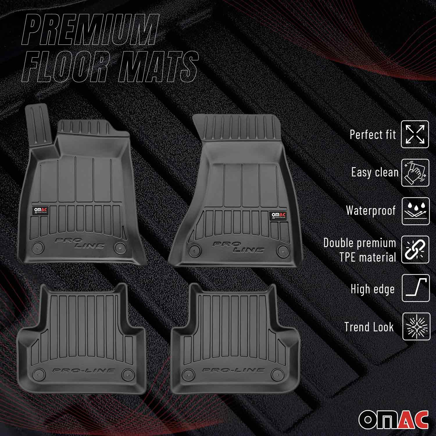 OMAC Premium Alfombrillas De Coche para Audi A5 Sportback 2018-2025 TPE Goma 4x