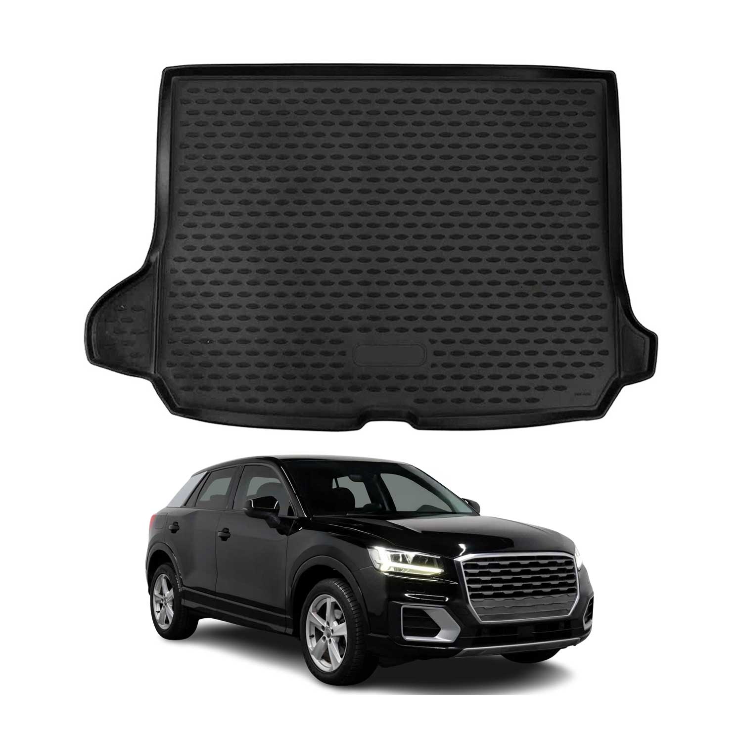 OMAC Bandeja Maletero Alfombrilla para Audi Q2 2017-2026 Negro Goma 1Pza