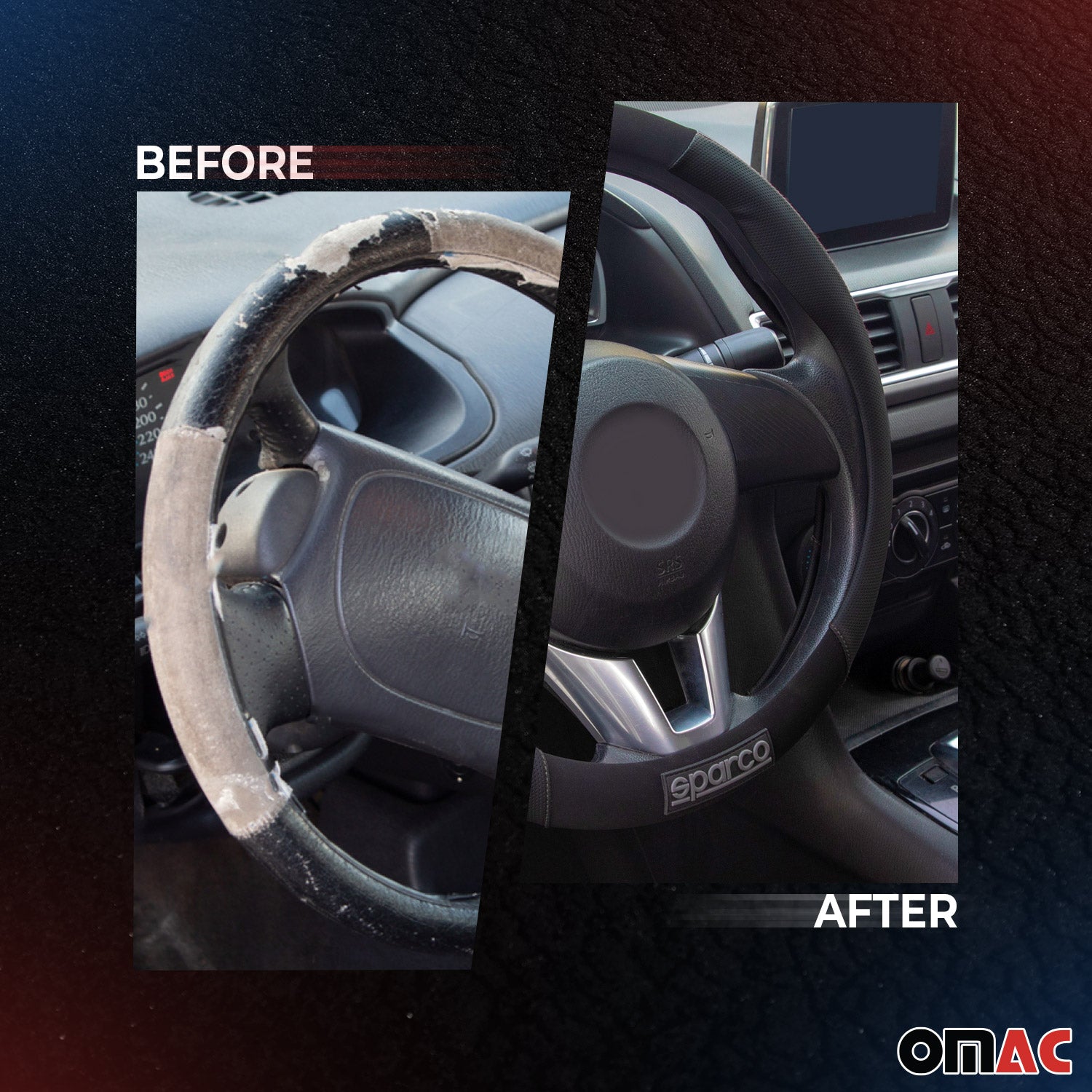 Sparco Cubierta de Para Volante de Automóvil para ø37-38cm Gris Negro Goma