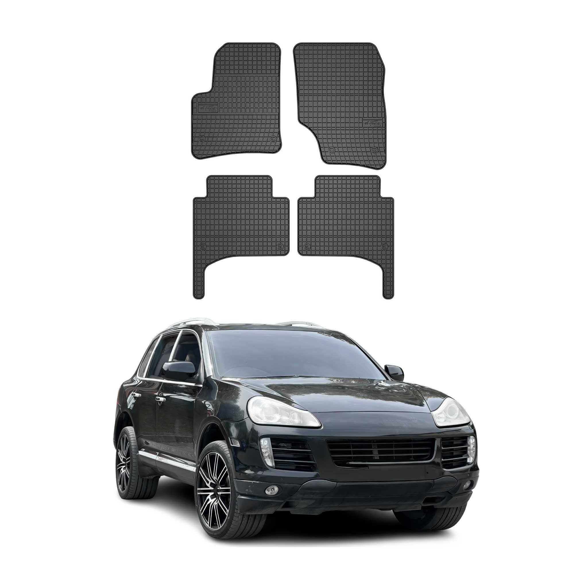 OMAC Alfombrillas De Coche para Porsche Cayenne 2002-2007 Negro Goma TPE 4Pza