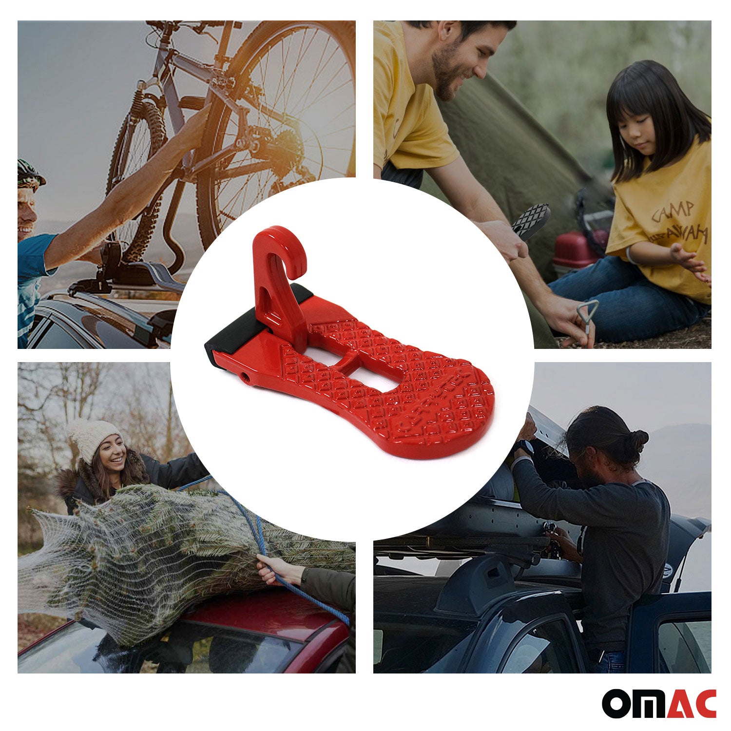 Bloqueo de Puerta Lateral Paso Universal Rojo Brillante Aluminio