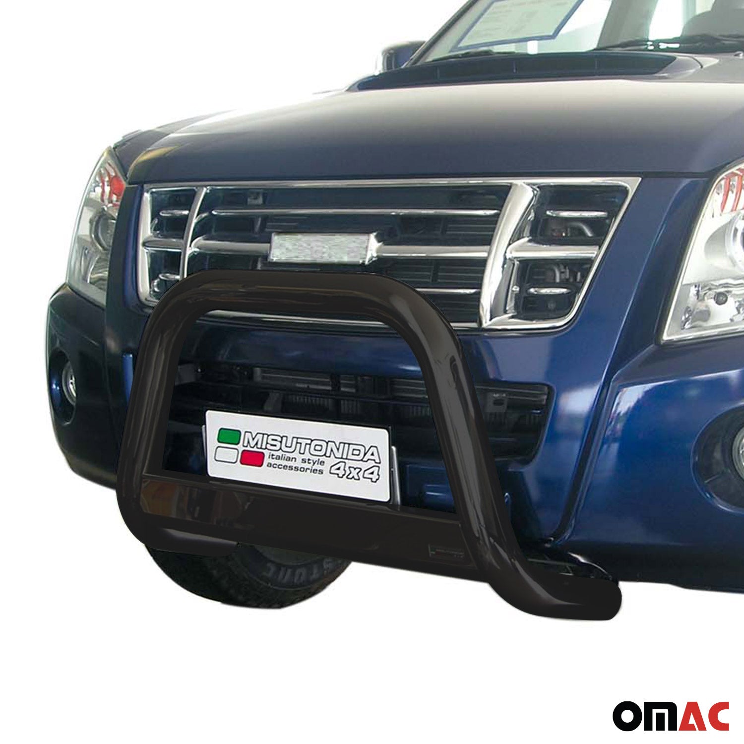 Bull Barra Frontal para Isuzu D-Max 2006-2012 Negro Brillante Acero
