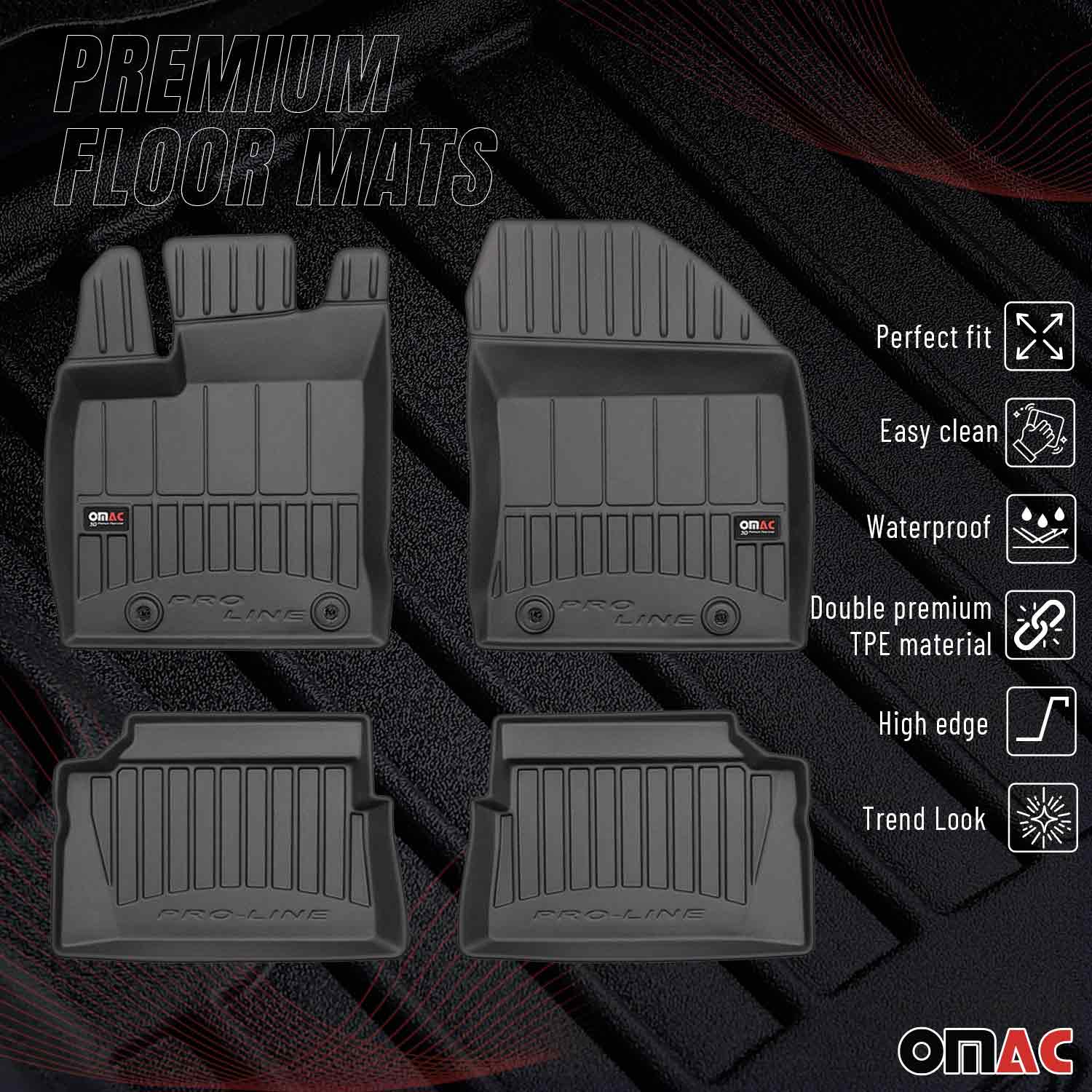 OMAC Premium Alfombrillas De Coche para Lexus CT200h 2011-2020 Negro TPE Goma 4x