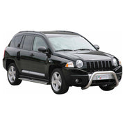 Par de Estribos Barras Laterales para Jeep Compass 2007-2010 Plata Acero 2x