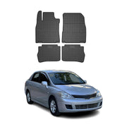 OMAC Alfombrillas De Coche para Nissan Tiida 2004-2012 Negro Goma 4Pza