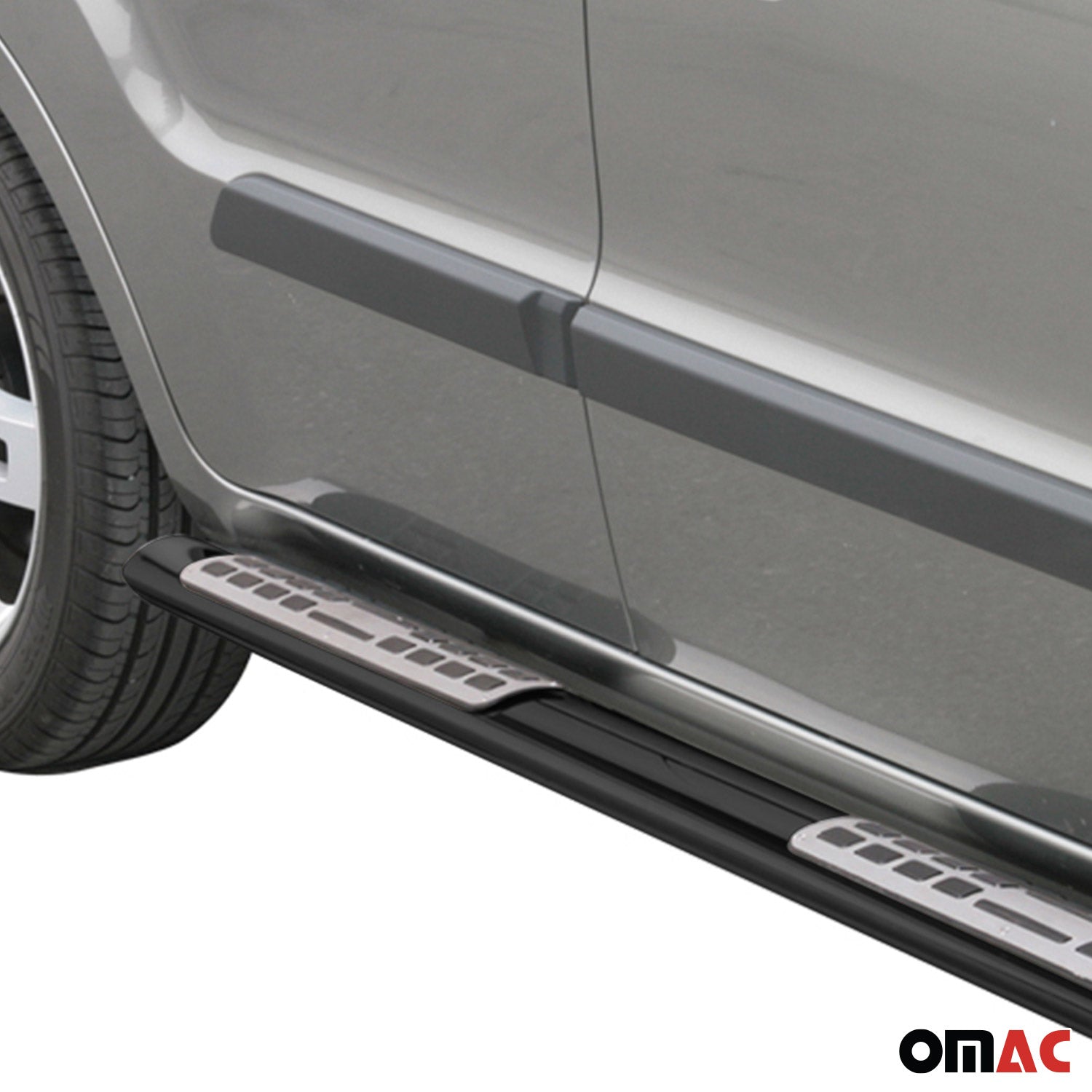 Par de Estribos Barras Laterales para Kia Soul 2009-2013 Negro Brillante Acero