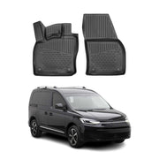 OMAC Alfombrillas De Coche para VW Caddy 2020-2026 Negro Goma TPE 2Pza