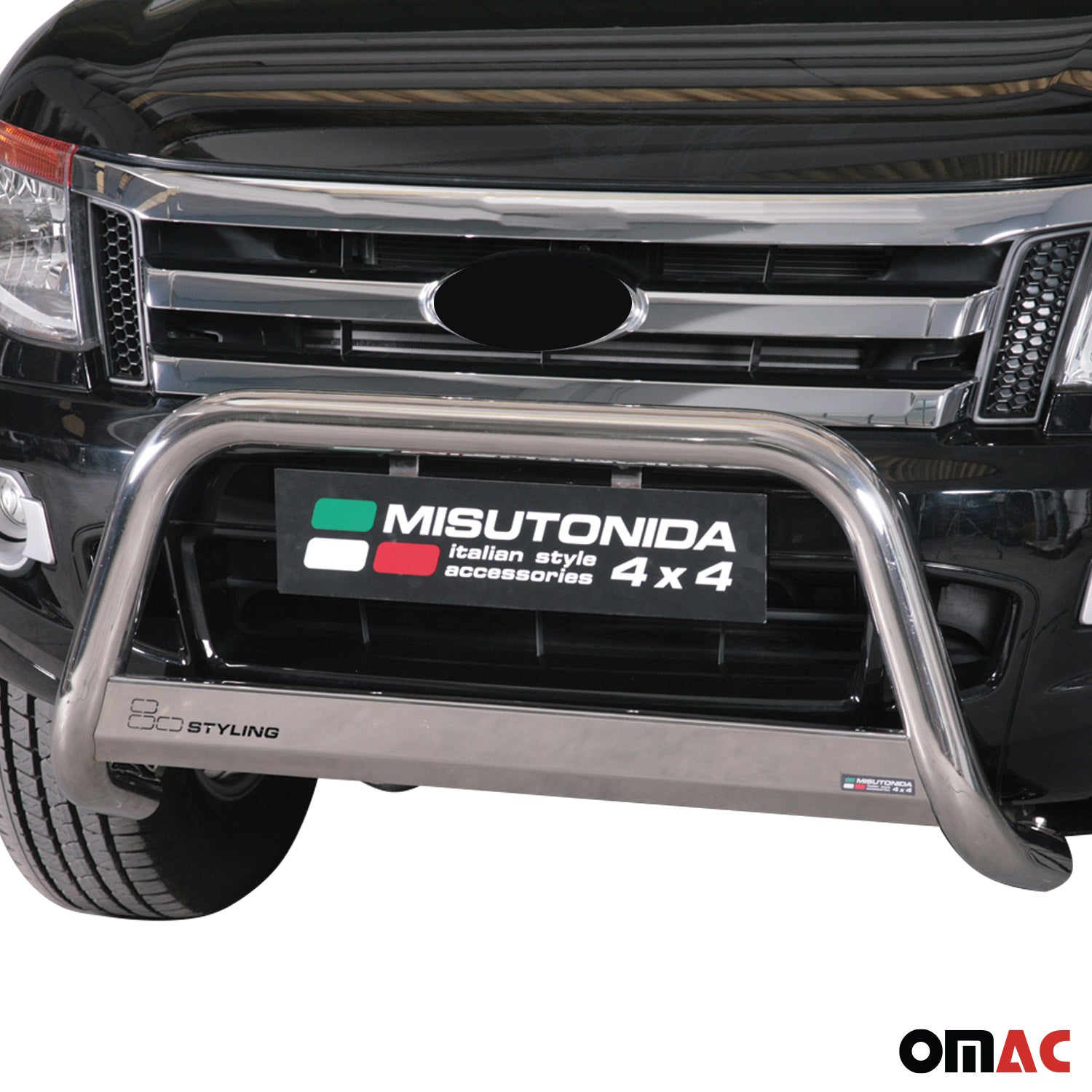 Bull Barra Frontal para Ford Ranger 2012-2015 Plata Brillante Acero 1Pza