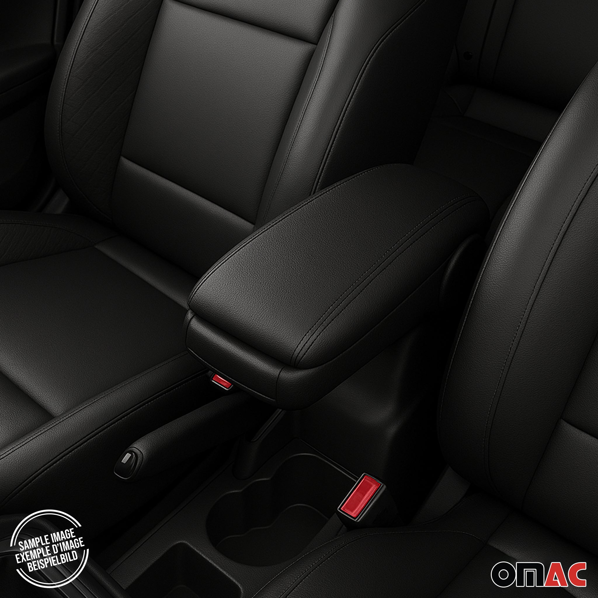 Negro Reposabrazos Consola para VW Caddy 2003-2020 Negro PU Cuero Plástico 1Pza