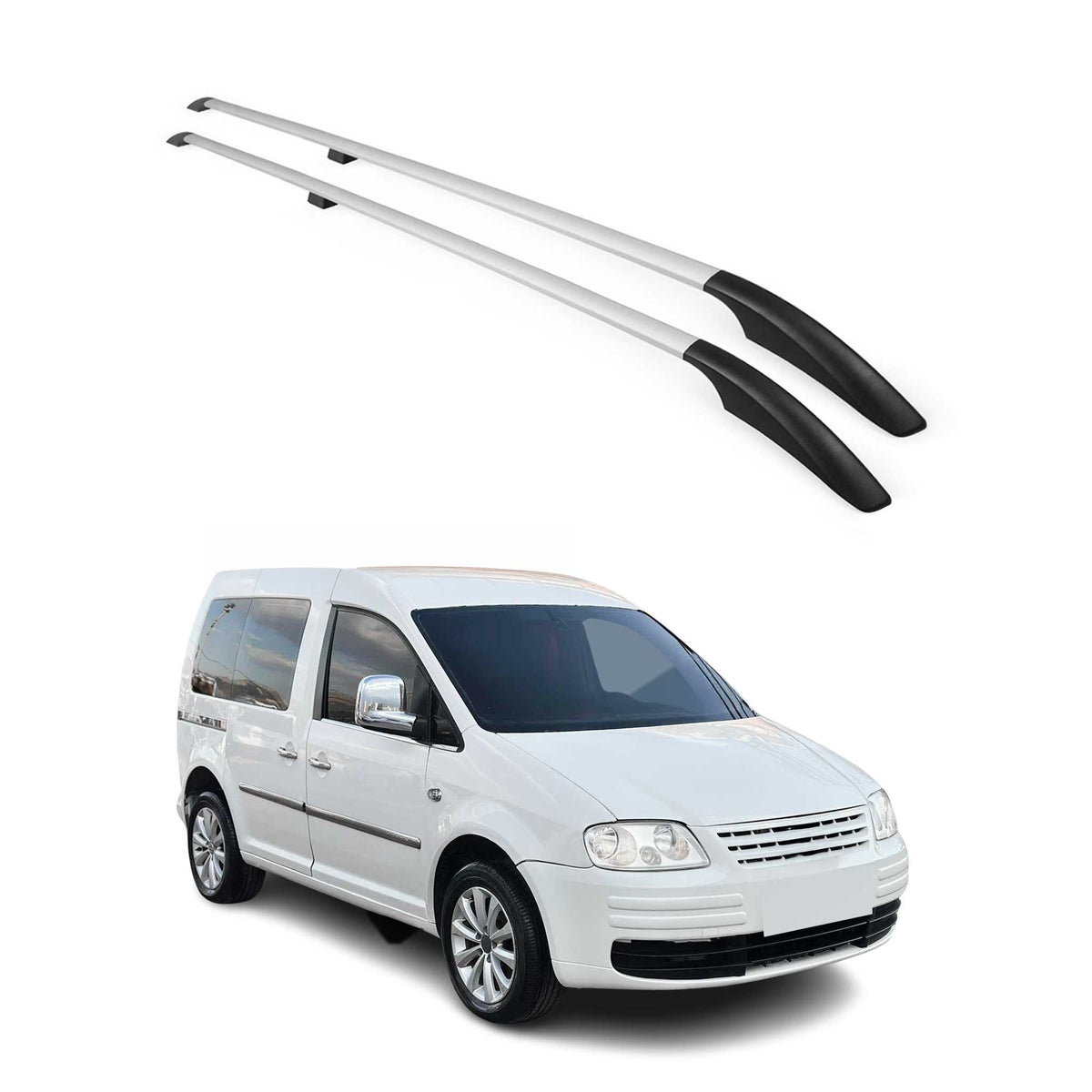 Rieles de Techo Coche para VW Caddy 2003-2020 L1 Plata Aluminio 2Pza