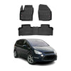 OMAC Premium Alfombrillas De Coche para Ford S-Max 2006-2014 Negro TPE Goma 3Pza