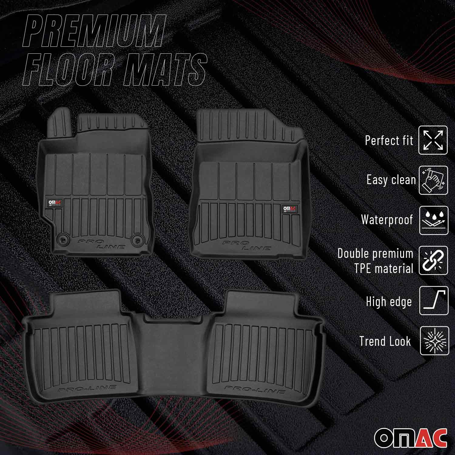 OMAC Premium Alfombrillas De Coche para Toyota Camry Sedán 2012-2018 TPE Goma 3x
