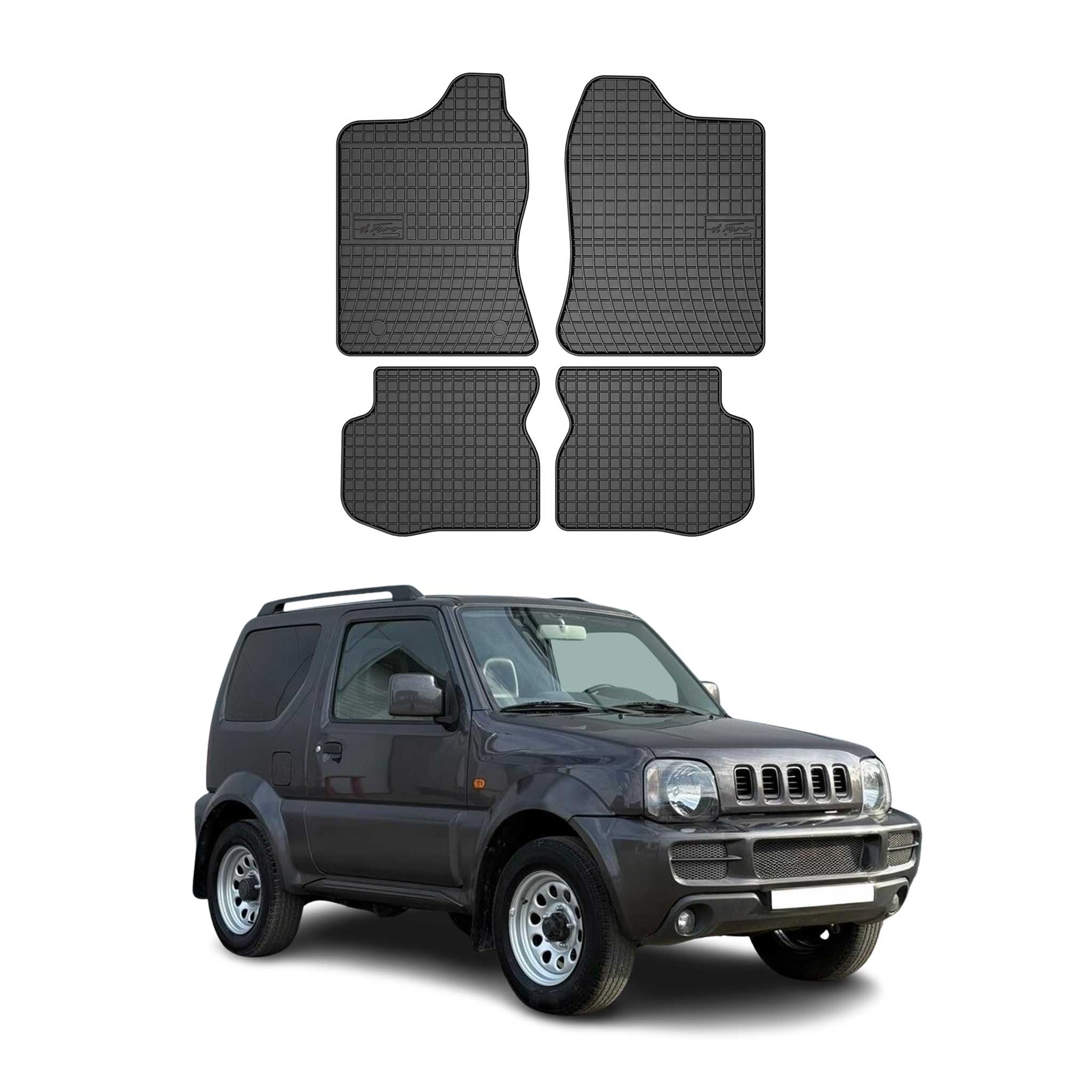 OMAC Alfombrillas De Coche para Suzuki Jimny 1998-2018 Negro Goma 4Pza