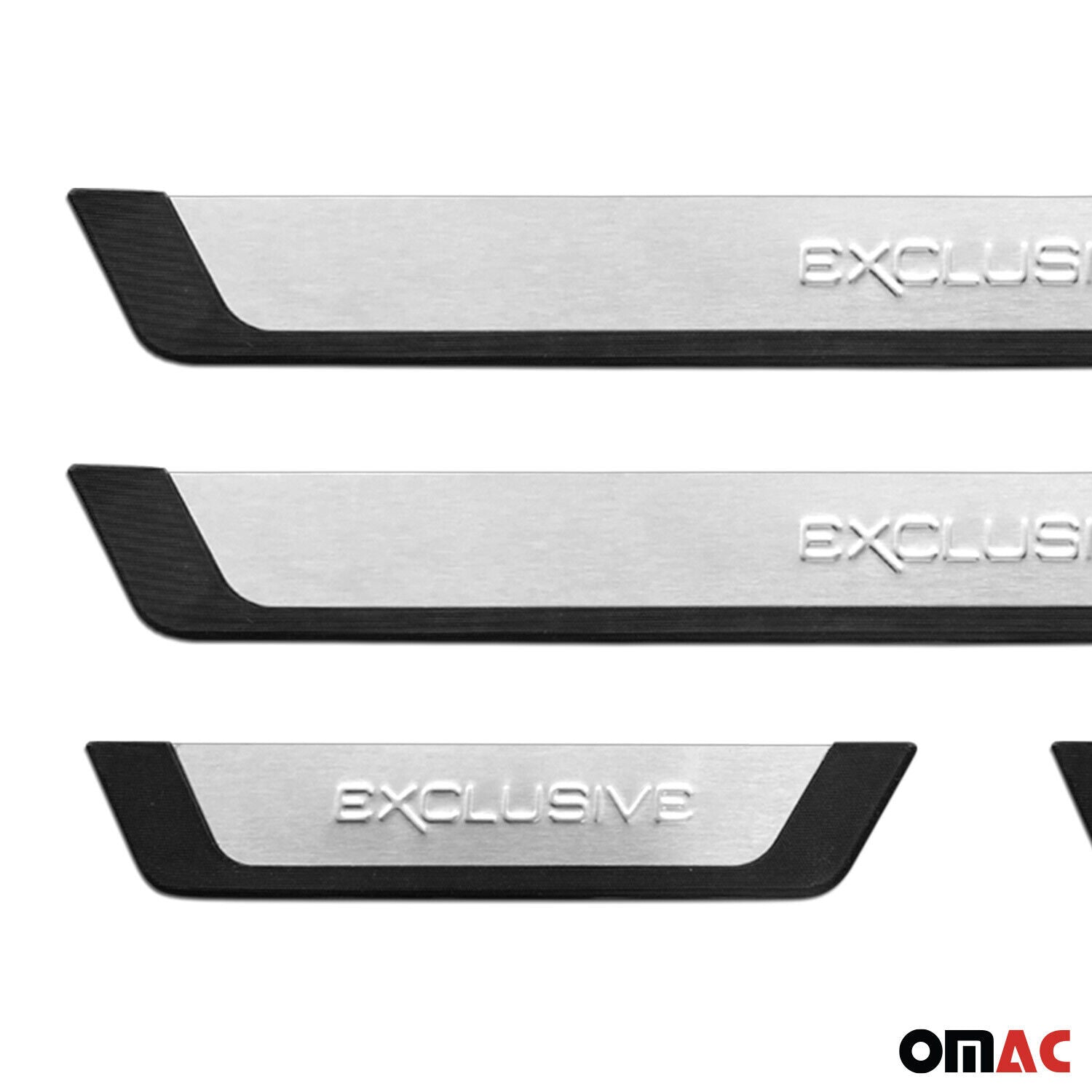 Placa del coche Umbral Cubierta Universal Plata Acero cromo 4 Pcs
