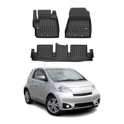 OMAC Premium Alfombrillas De Coche para Toyota IQ 2008-2016 Negro TPE Goma 3Pza