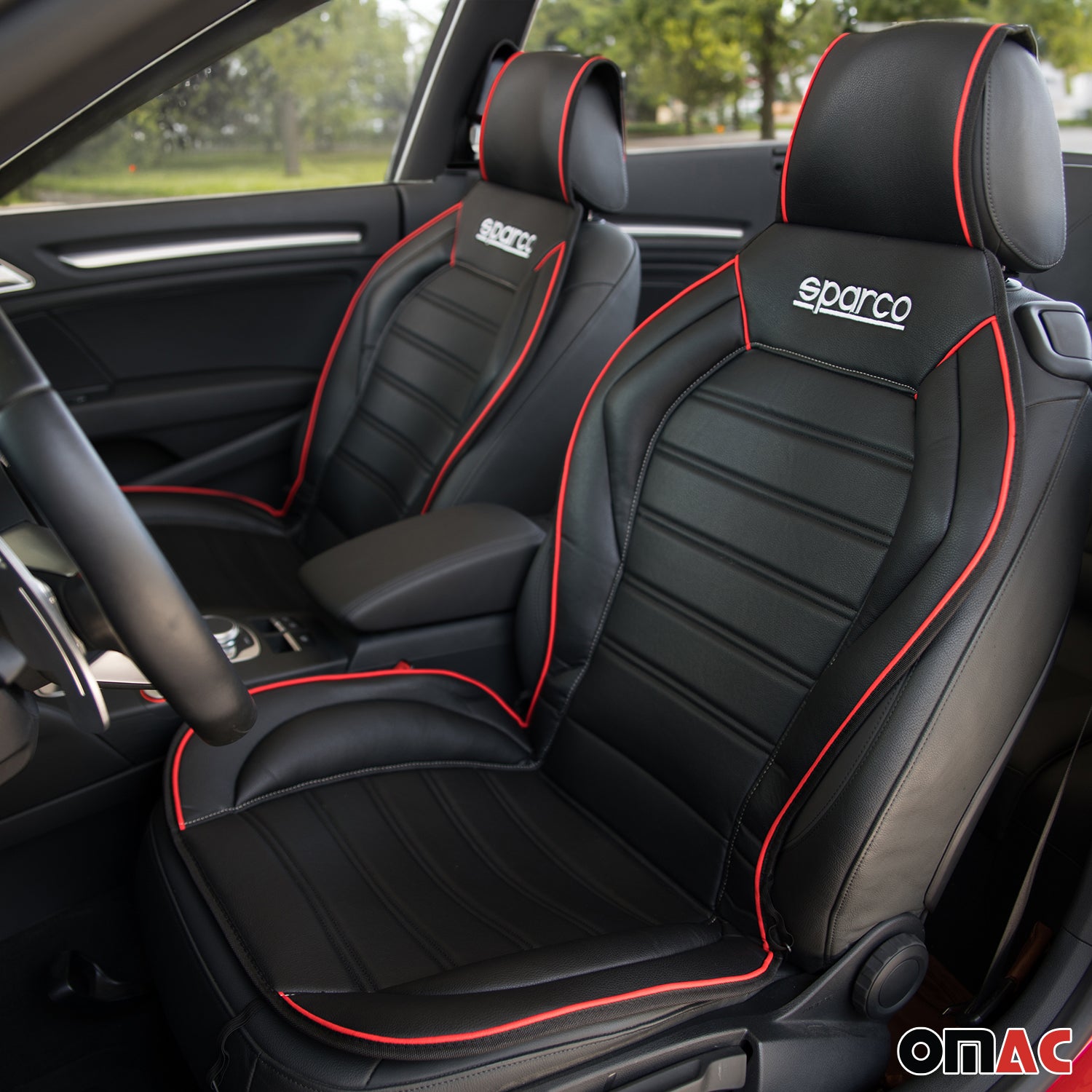 Sparco Funda de Asiento para Automóvil Universal Negro&Rojo
