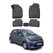 OMAC Alfombrillas De Coche para Kia Picanto 2017-2020 RHD Negro Goma TPE 4Pza