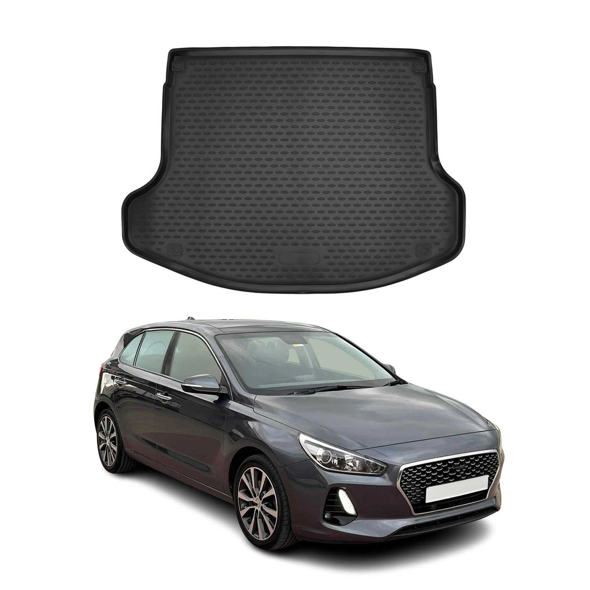 OMAC Bandeja Maletero Alfombrilla para Hyundai i30 Fastback 2019-2025 Negro TPE