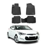 OMAC Alfombrillas De Coche para Hyundai Veloster 2011-2018 Negro Goma TPE 4Pza