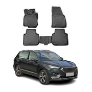 OMAC Alfombrillas De Coche para Seat Tarraco 2019-2021 Negro Goma TPE 4Pza