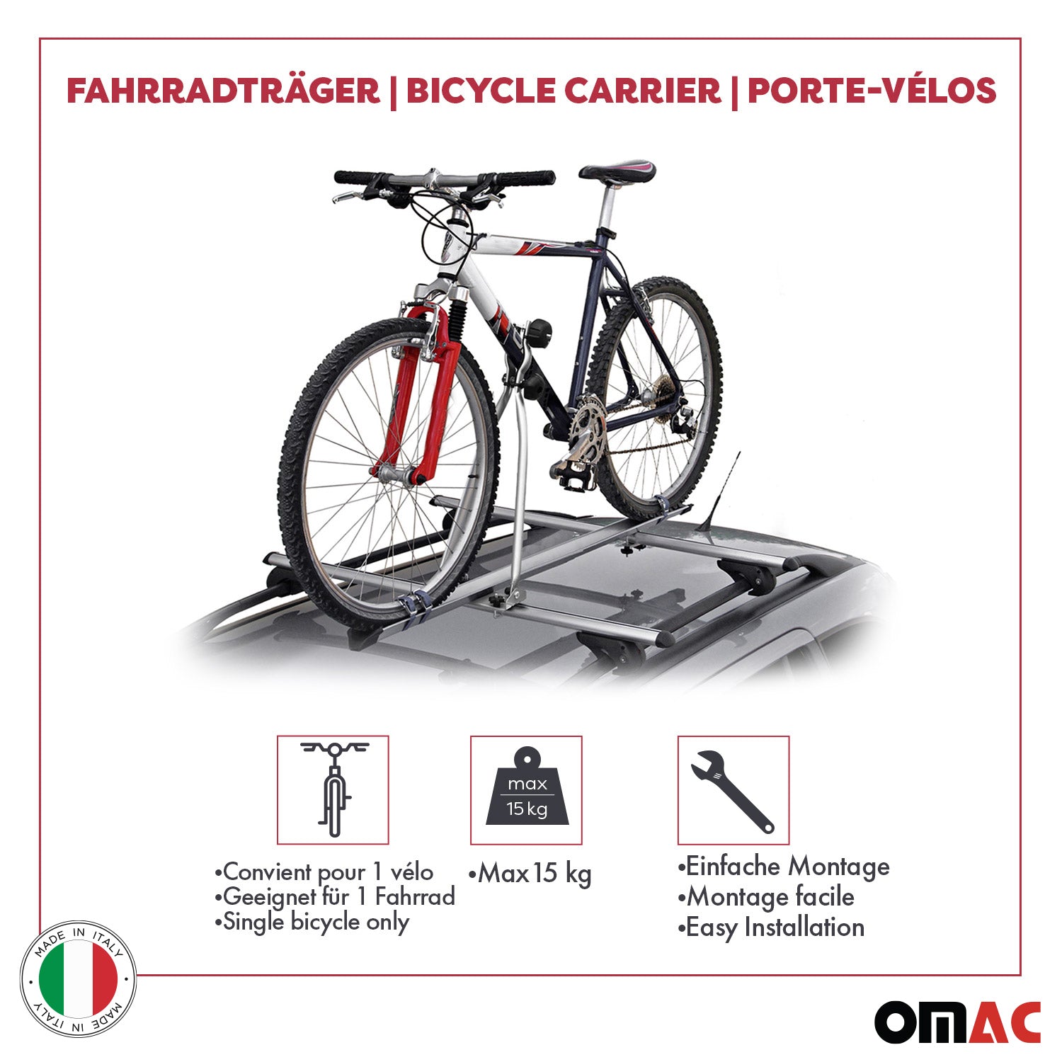 Portabicicletas de Techo para Bicicletas Universal Gris Acero