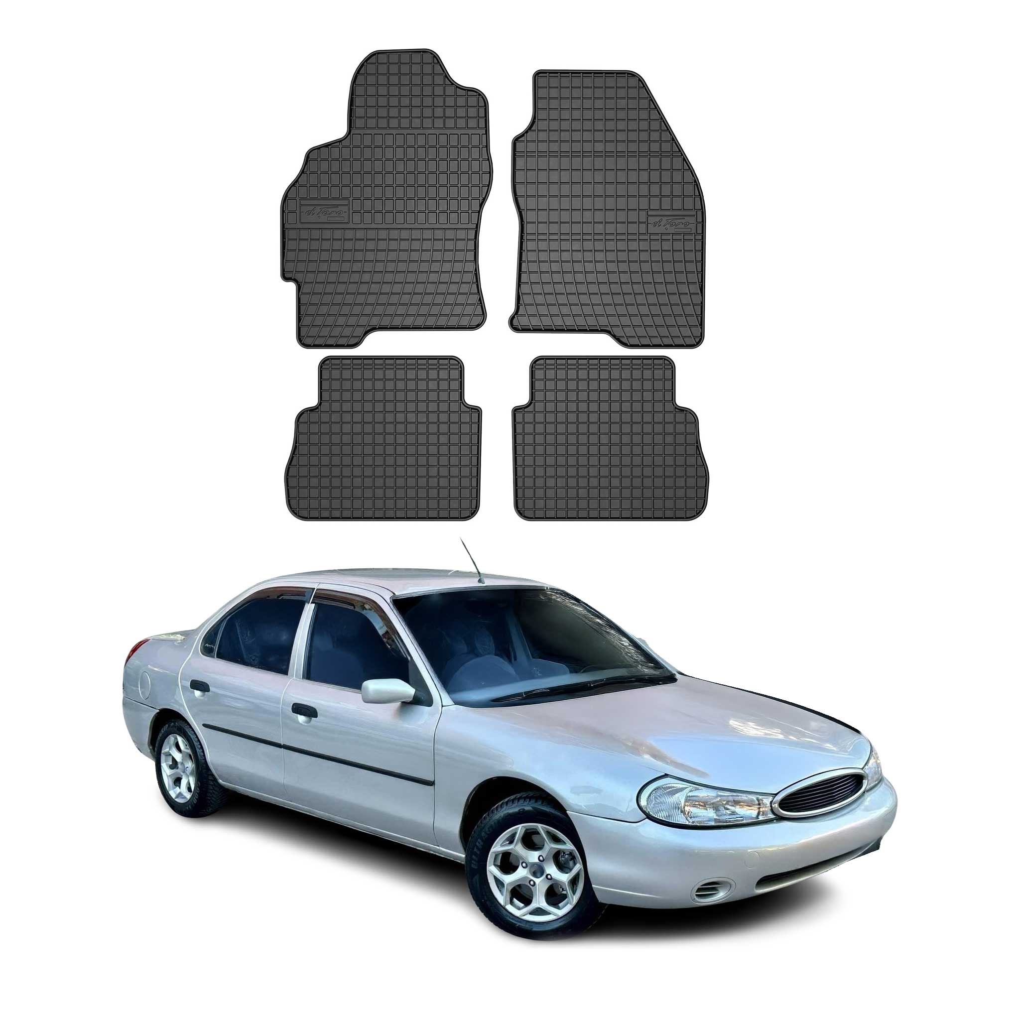 OMAC Alfombrillas De Coche para Ford Mondeo II 1996-2000 Negro Goma 4Pza