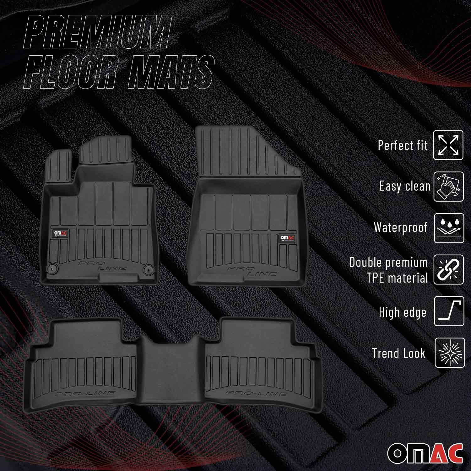 OMAC Premium Alfombrillas De Coche para Kia Sportage 2023-2026 Negro TPE Goma 4x
