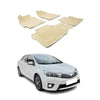 OMAC Alfombrillas De Coche para Toyota Corolla 2013-2021 Sedán Beige Goma TPE 4x