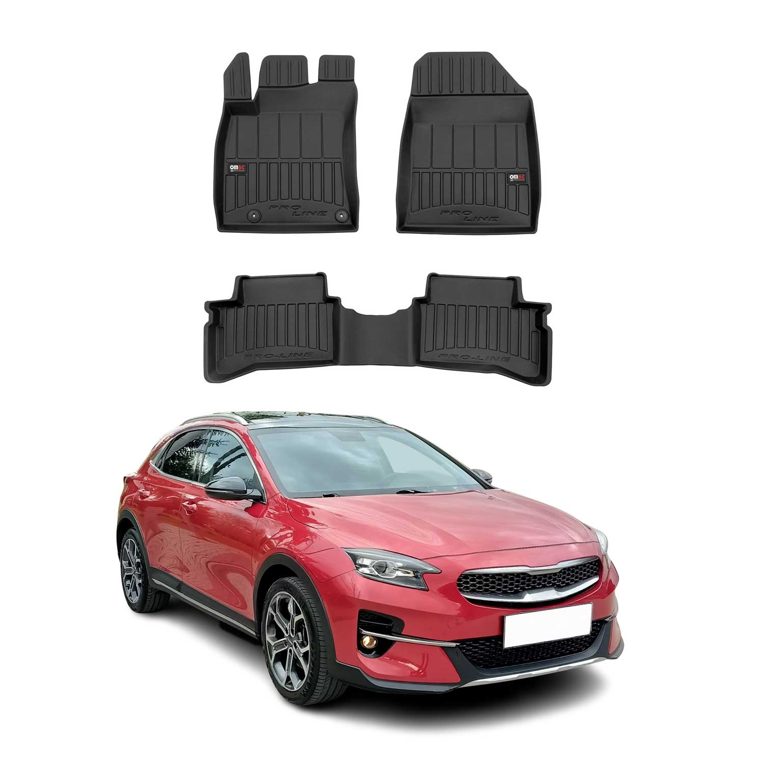 OMAC Premium Alfombrillas De Coche para Kia XCeed Hybrid 2019-2025 TPE Goma 3x