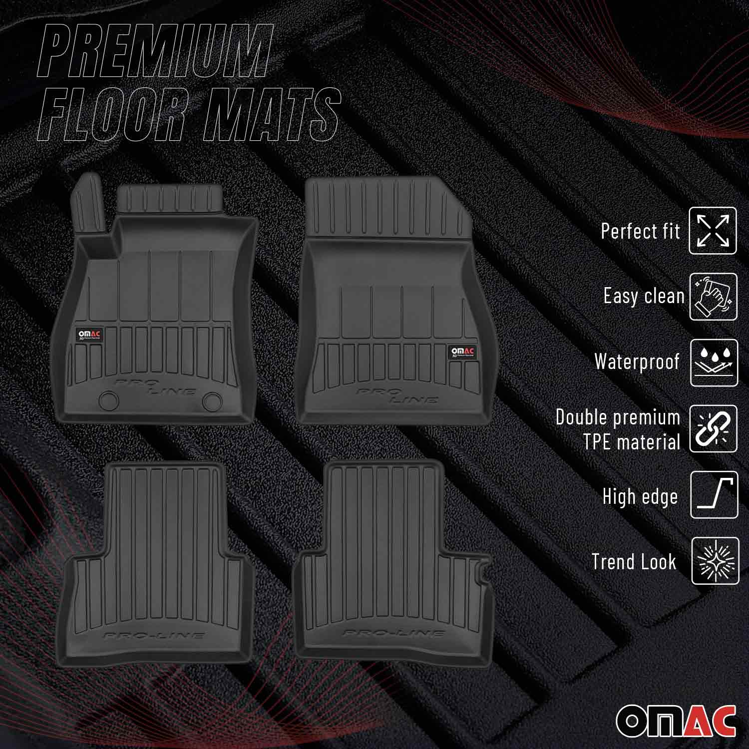 OMAC Premium Alfombrillas De Coche para Nissan Juke 2010-2019 Negro TPE Goma 4x