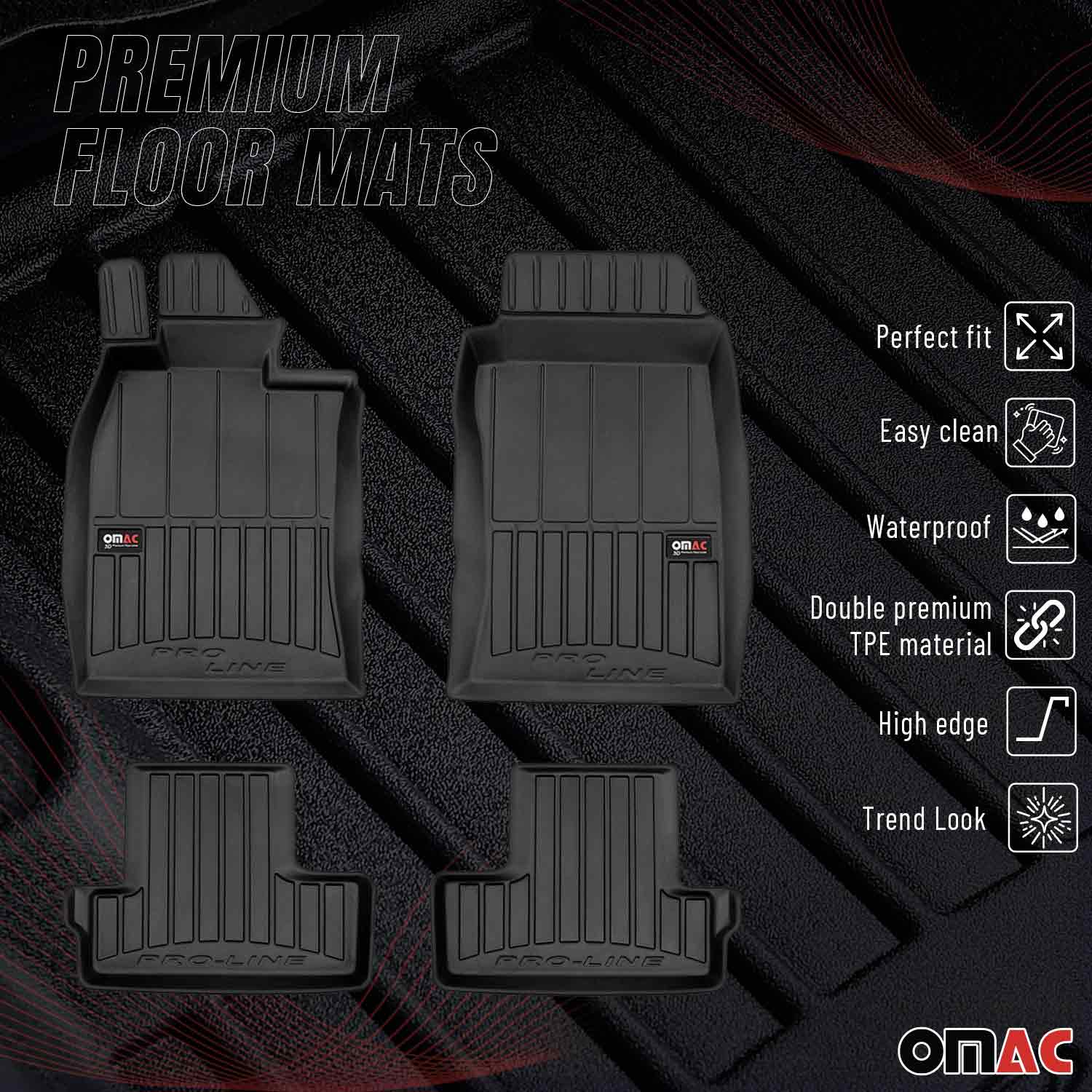 OMAC Premium Alfombrillas Coche para Mini Cooper & One R50 R52 R53 2001-2006 TPE