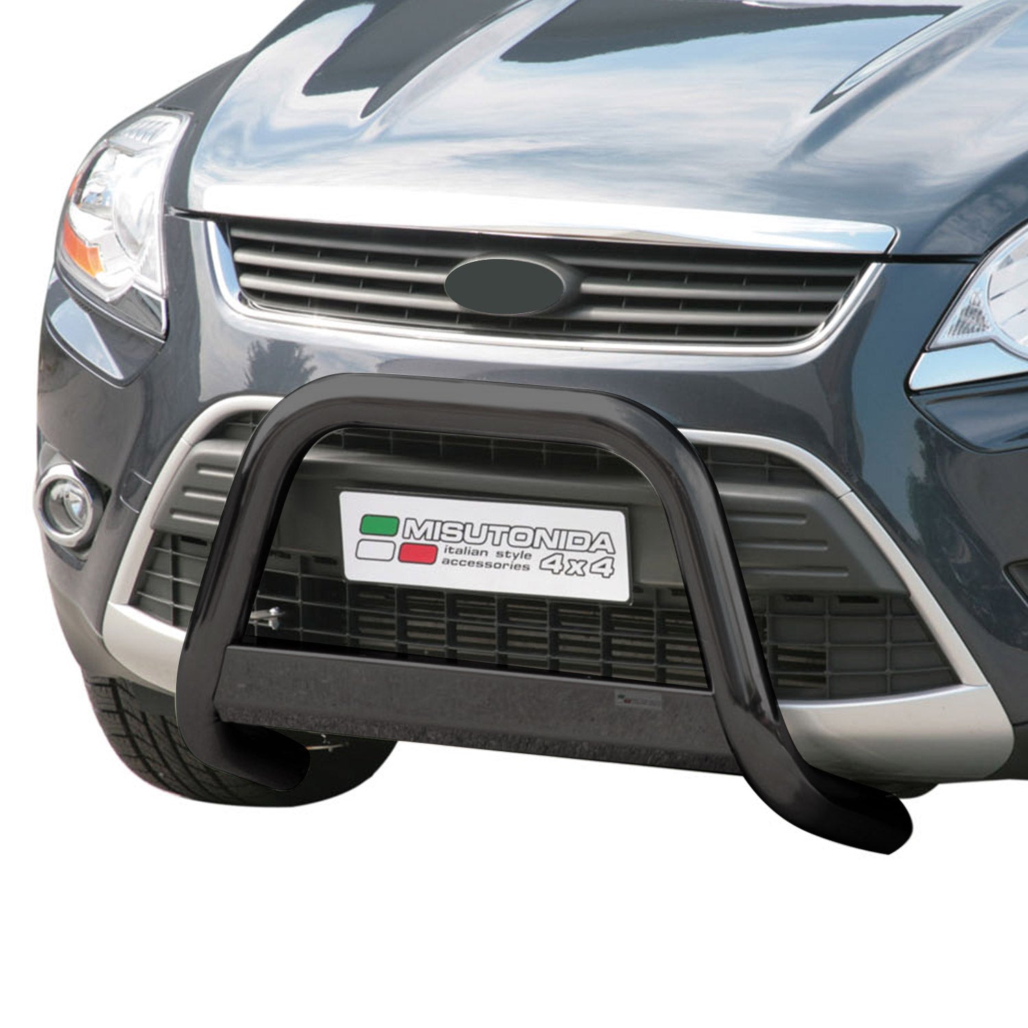 Bull Barra Frontal para Ford Kuga 2008-2012 Negro Brillante Acero 1Pza