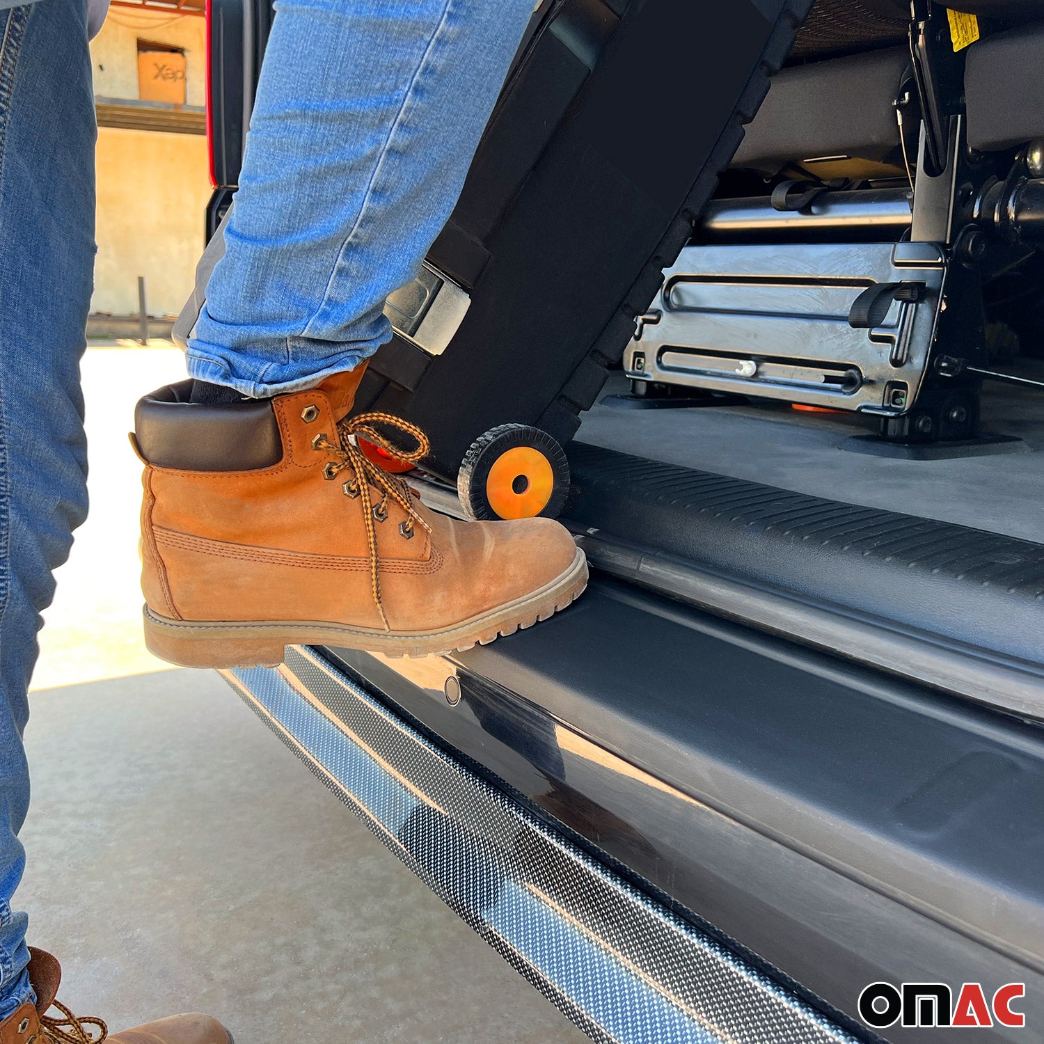 Protector de Parachoques Trasero para VW Caddy 2015-2020 Negro Mate ABS 1Pza