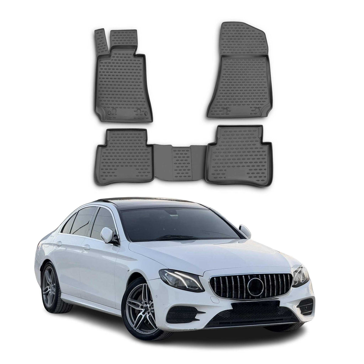 OMAC Alfombrillas De Coche para Mercedes E Class W212 2013-2016 Negro TPE 4Pza