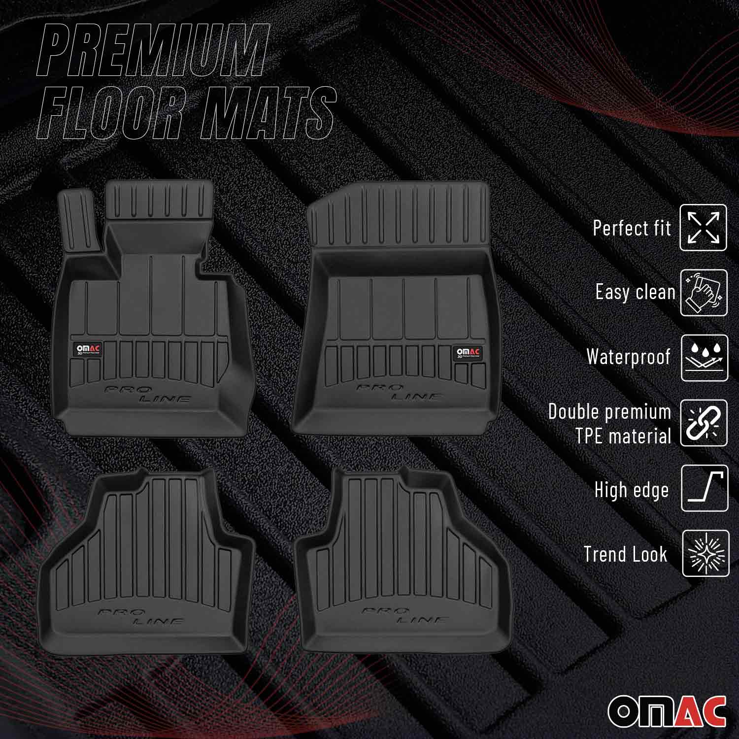 OMAC Premium Alfombrillas De Coche para BMW X3 F25 2010-2017 Negro TPE Goma 4Pza
