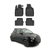 OMAC Premium Alfombrillas De Coche para Fiat 500E 2020-2025 Negro TPE Goma 4Pza