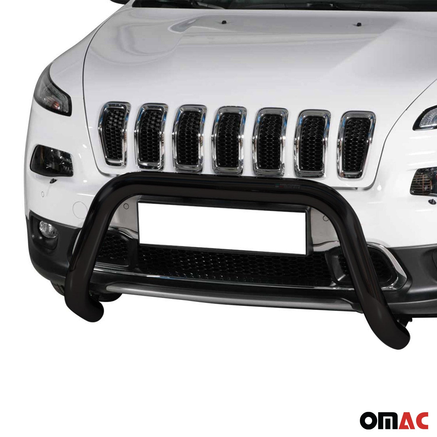 Bull Barra Frontal para Jeep Cherokee 2013-2018 Negro Brillante Acero 1Pza