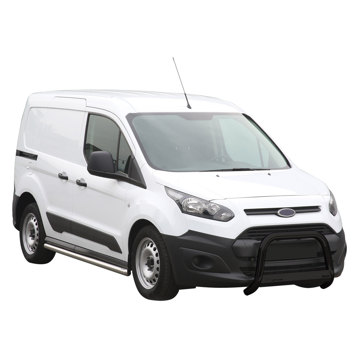 Bull Barra Frontal para Ford Transit Connect 2013-2018 Negro Brillante Acero