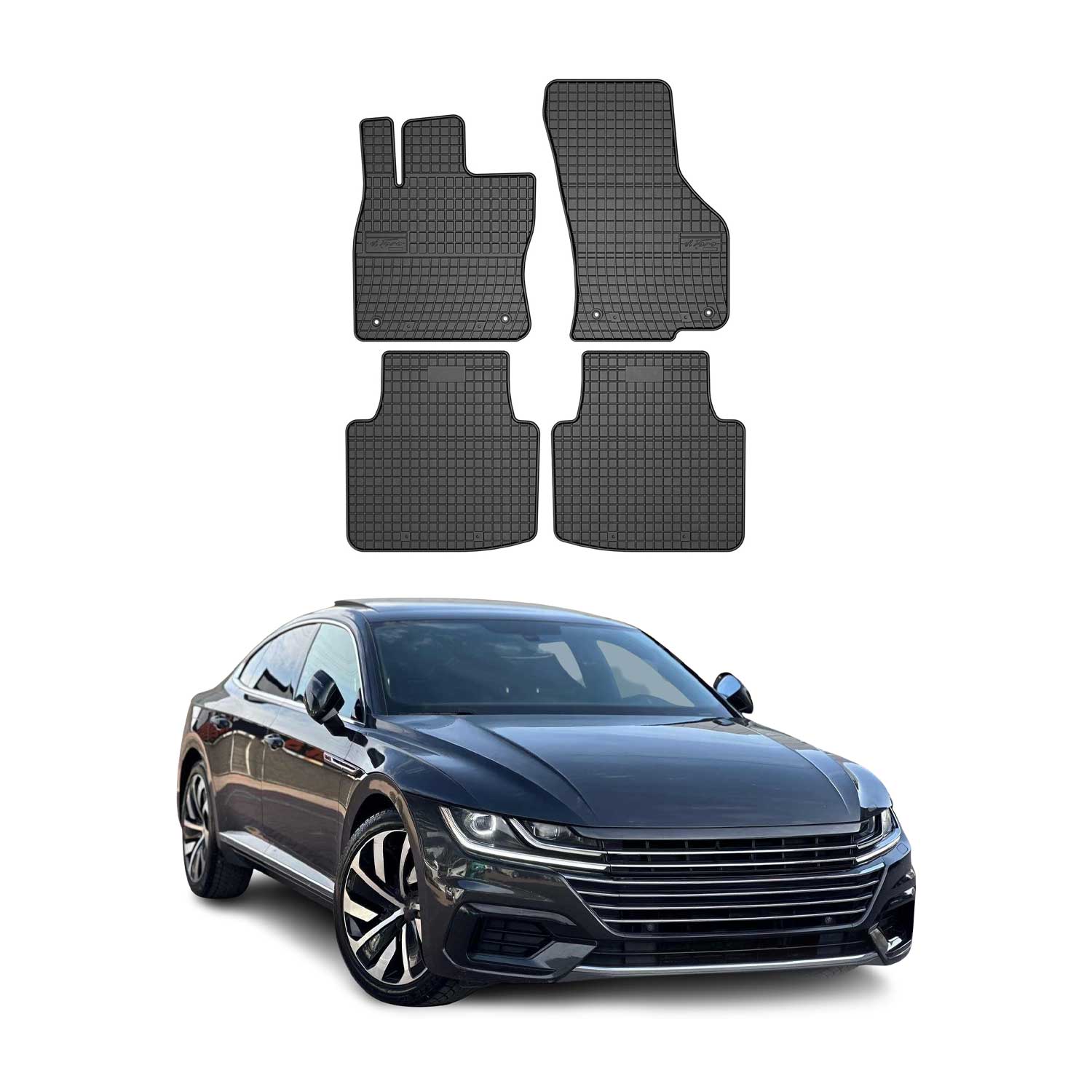 OMAC Alfombrillas De Coche para VW Arteon 2017-2025 Negro Goma 4Pza