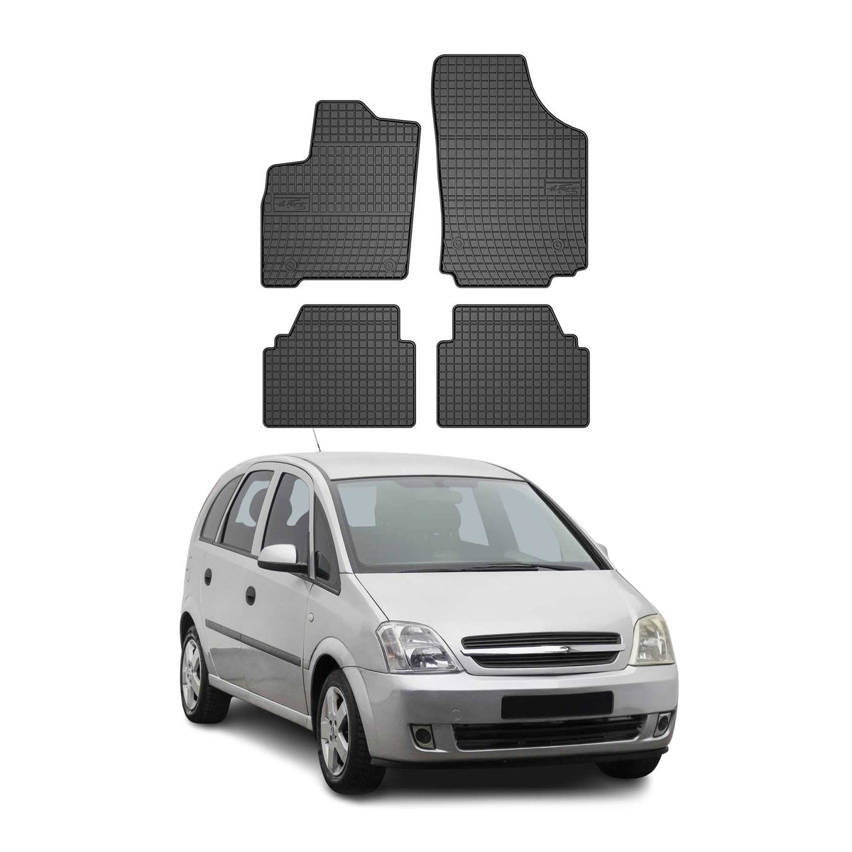 OMAC Alfombrillas De Coche para Opel Meriva 2003-2010 Negro Goma 4Pza