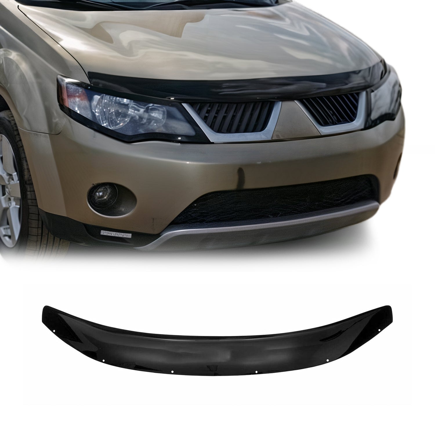 Deflector de Capó para Mitsubishi Outlander 2005-2013 Oscuro Brillante Acrílico