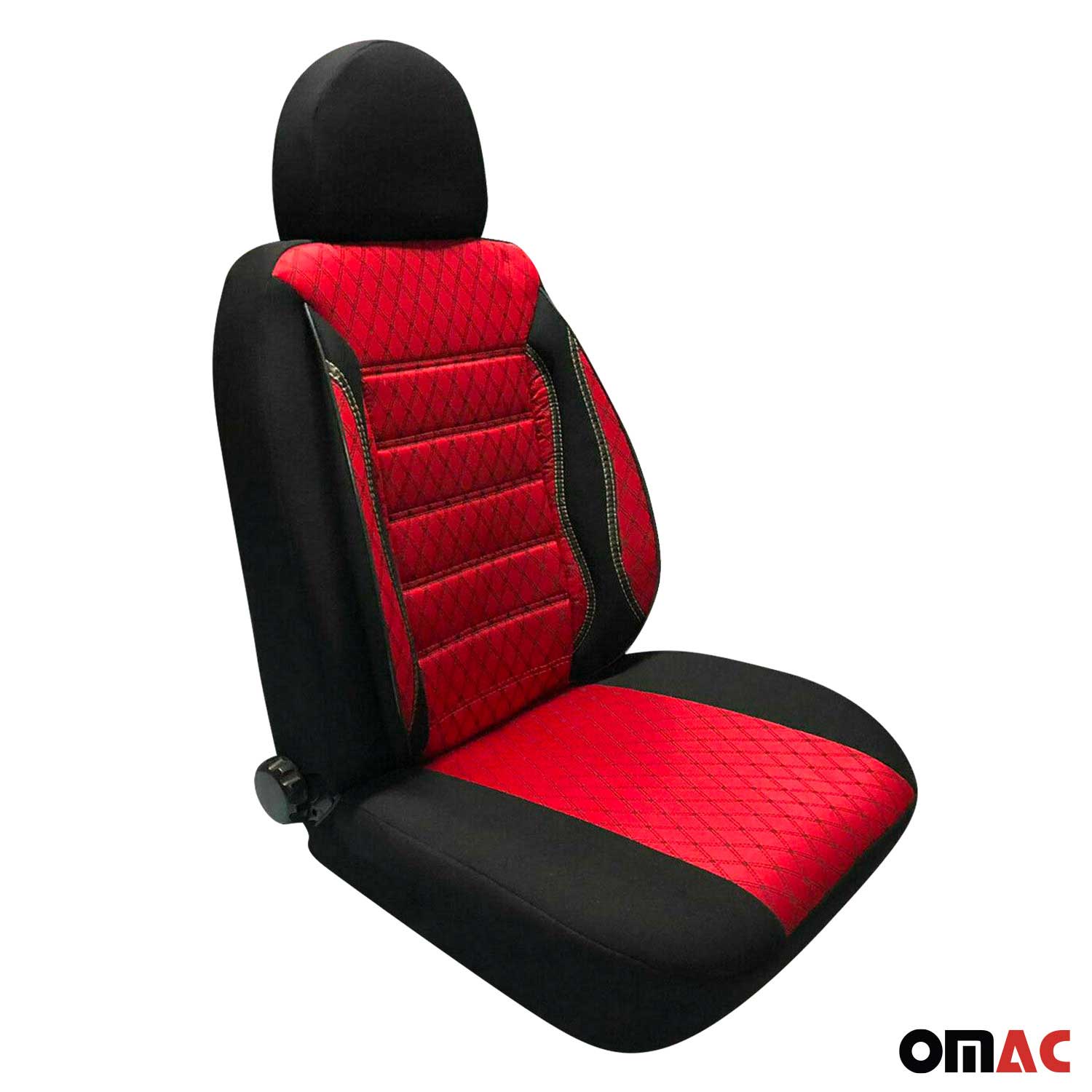Funda de Asiento para Peugeot Partner 2019-2025 Negro Rojo Polialgodón 1Pza